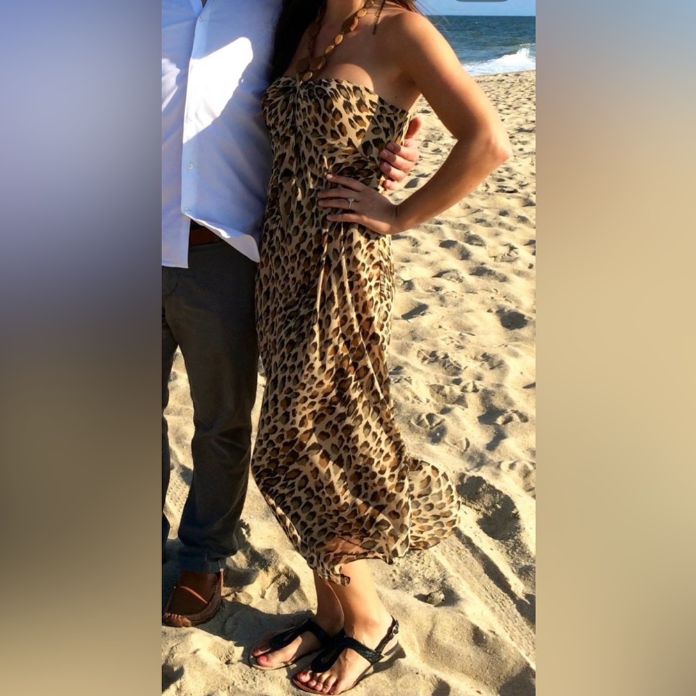 Adrianna Papell Leopard Print Midi Dress